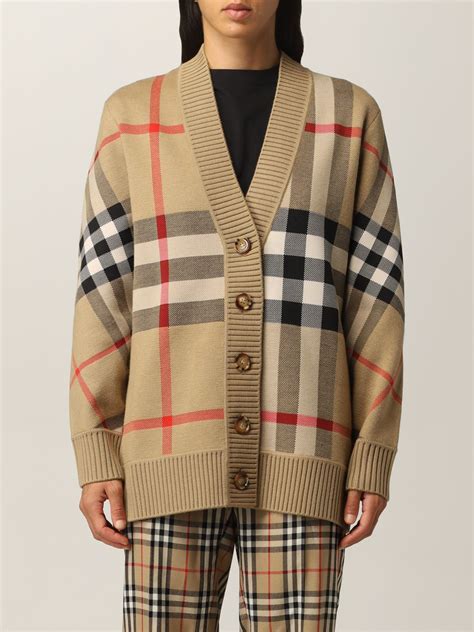 burberry women's cardigans|burberry check wool cardigans.